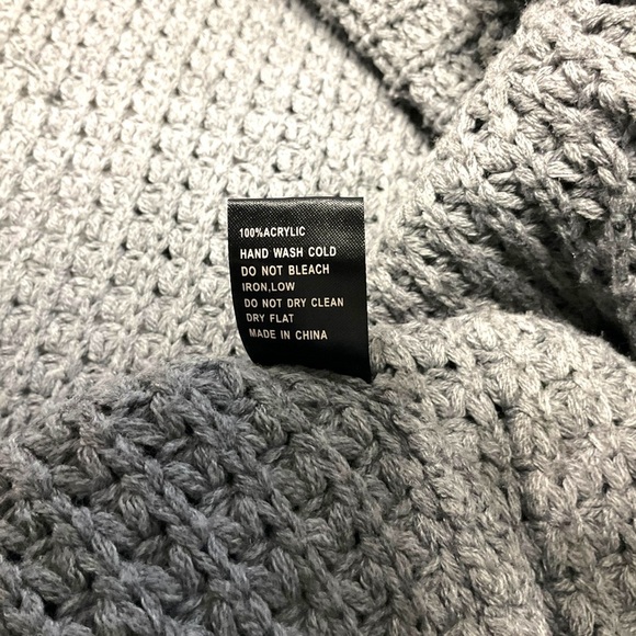 Foreign Exchange Oversize Gray Sweater SZ L Women Knit Cardigan Chunky Lagenlook - Picture 9 of 10